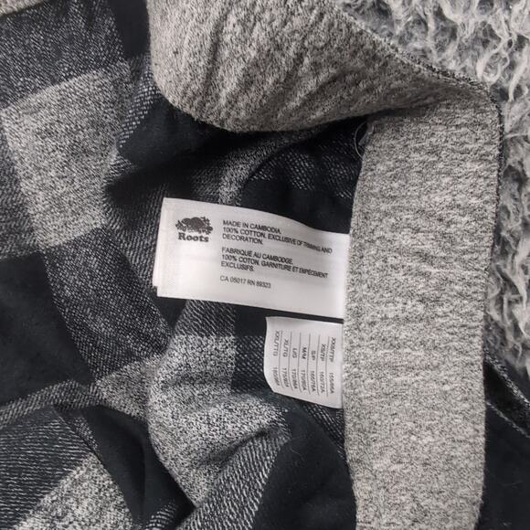 Roots Canada Pants Men Extra Large Black Gray Pajamas Casual Lounge Flannel - Picture 4 of 9